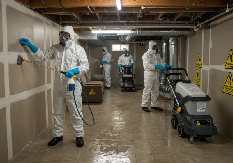 Basement Moisture Removal and Structural Drying process in Norfolk, VA